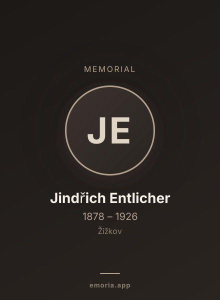 Memorial portrait of Jindřich Entlicher