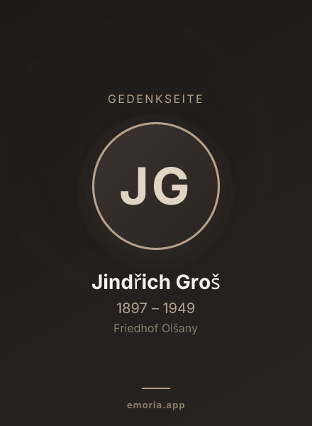 Gedenkportrait von Jindřich Groš
