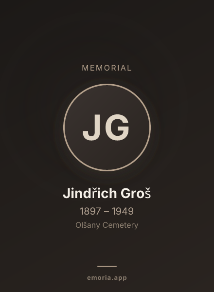 Memorial portrait of Jindřich Groš