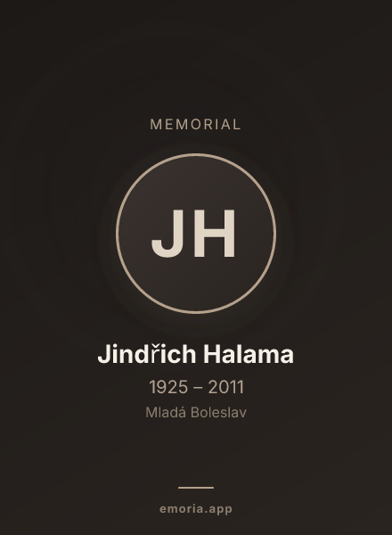 Memorial portrait of Jindřich Halama