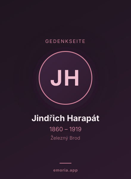 Gedenkportrait von Jindřich Harapát