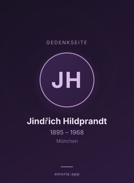 Gedenkportrait von Jindřich Hildprandt