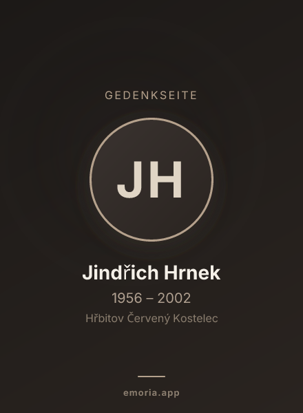 Gedenkportrait von Jindřich Hrnek