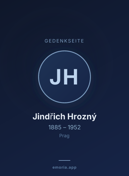 Gedenkportrait von Jindřich Hrozný