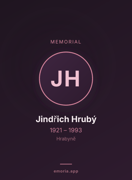 Memorial portrait of Jindřich Hrubý