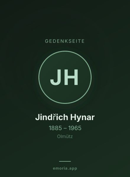 Gedenkportrait von Jindřich Hynar
