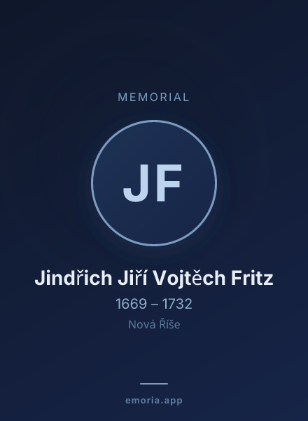 Memorial portrait of Jindřich Jiří Vojtěch Fritz