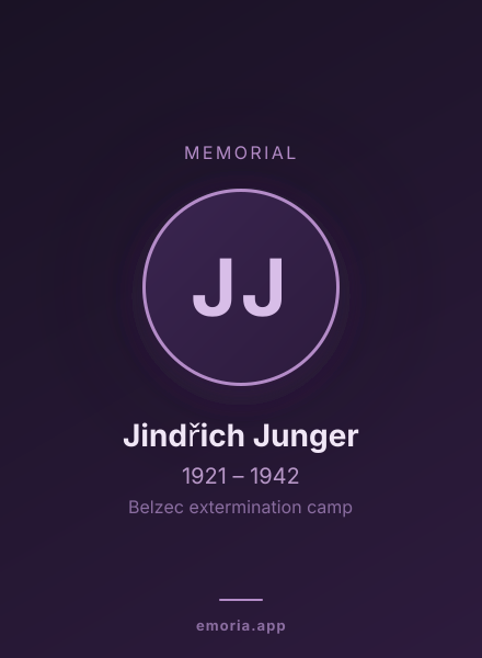Memorial portrait of Jindřich Junger