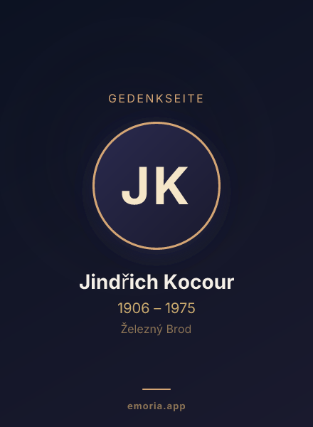 Gedenkportrait von Jindřich Kocour
