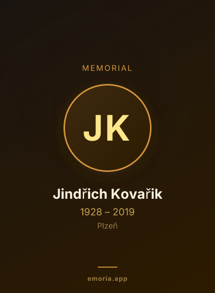 Memorial portrait of Jindřich Kovařik