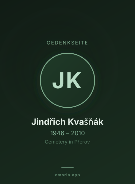 Gedenkportrait von Jindřich Kvašňák