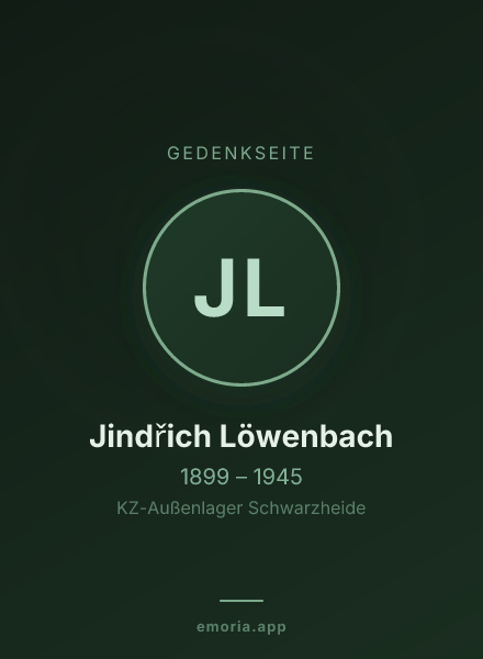 Gedenkportrait von Jindřich Löwenbach