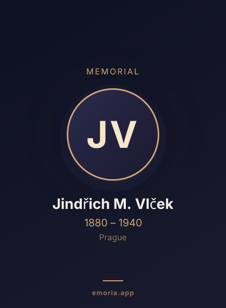 Memorial portrait of Jindřich M. Vlček