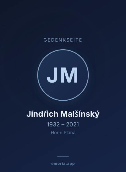 Gedenkportrait von Jindřich Malšínský