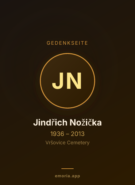 Gedenkportrait von Jindřich Nožička