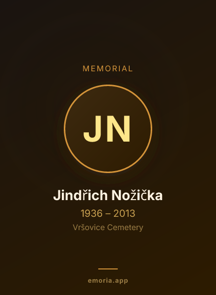 Memorial portrait of Jindřich Nožička