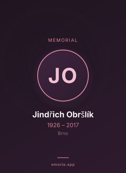 Memorial portrait of Jindřich Obršlík