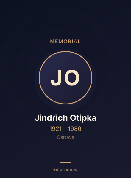Memorial portrait of Jindřich Otipka