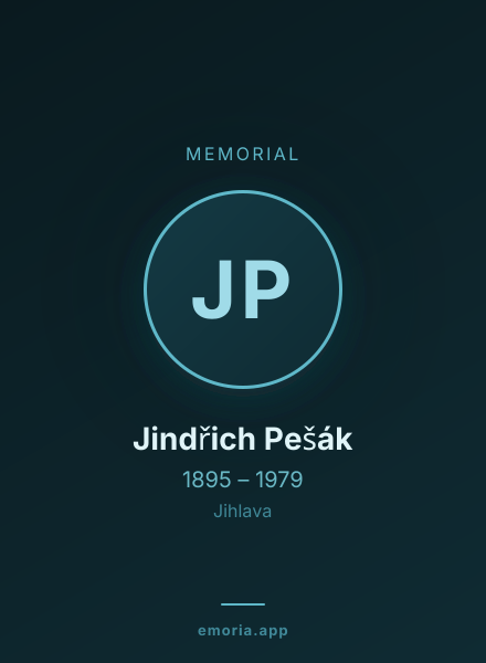 Memorial portrait of Jindřich Pešák
