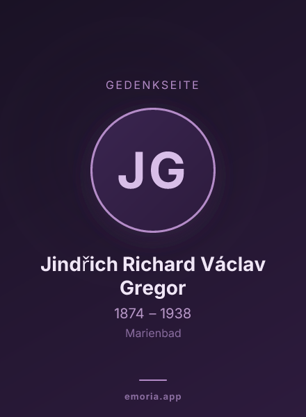 Gedenkportrait von Jindřich Richard Václav Gregor