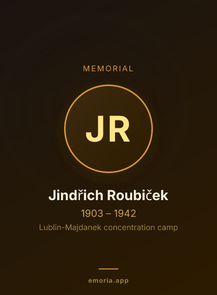 Memorial portrait of Jindřich Roubiček