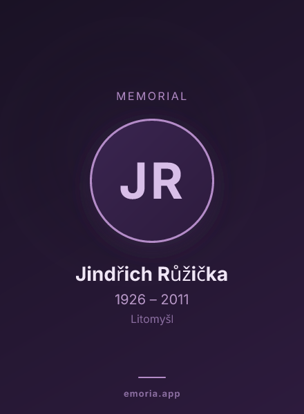 Memorial portrait of Jindřich Růžička