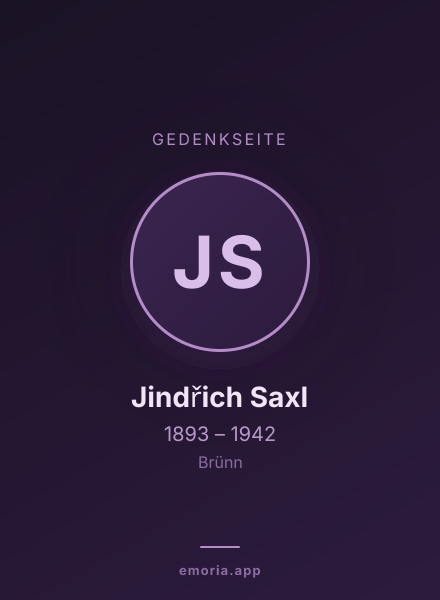 Gedenkportrait von Jindřich Saxl
