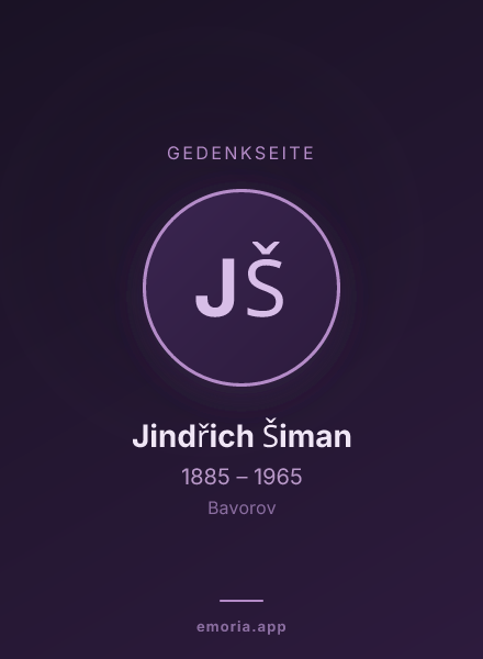 Gedenkportrait von Jindřich Šiman