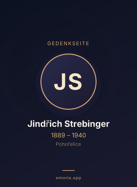 Gedenkportrait von Jindřich Strebinger