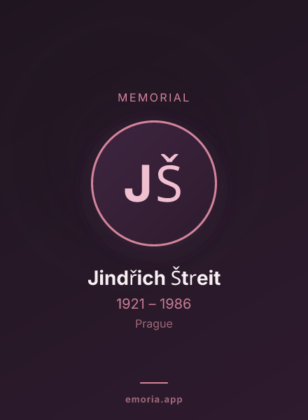 Memorial portrait of Jindřich Štreit