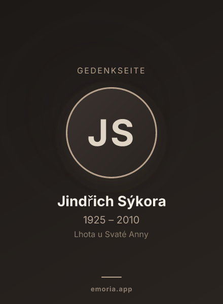 Gedenkportrait von Jindřich Sýkora