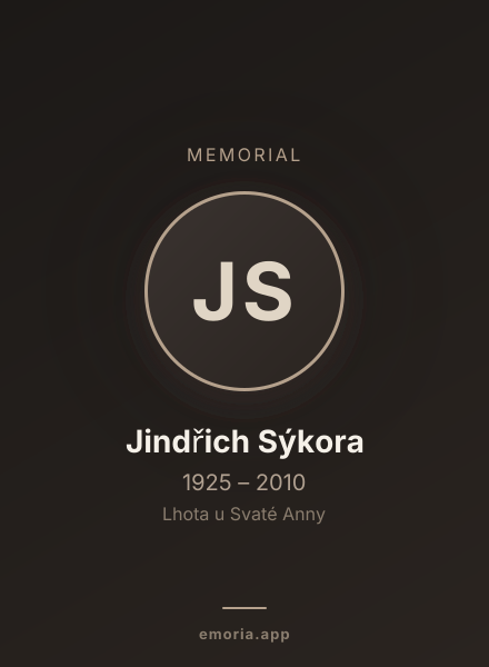 Memorial portrait of Jindřich Sýkora
