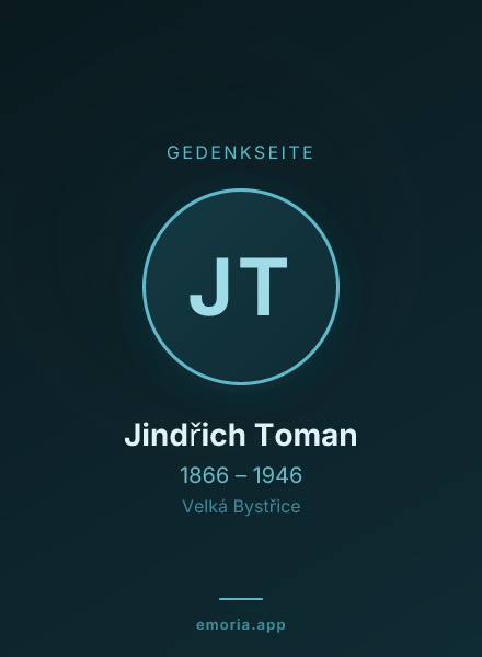Gedenkportrait von Jindřich Toman