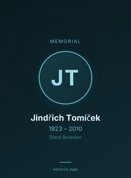 Memorial portrait of Jindřich Tomíček