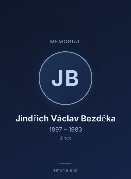 Memorial portrait of Jindřich Václav Bezděka