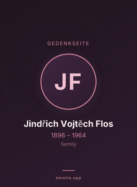 Gedenkportrait von Jindřich Vojtěch Flos