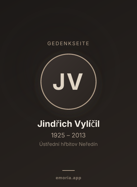 Gedenkportrait von Jindřich Vylíčil