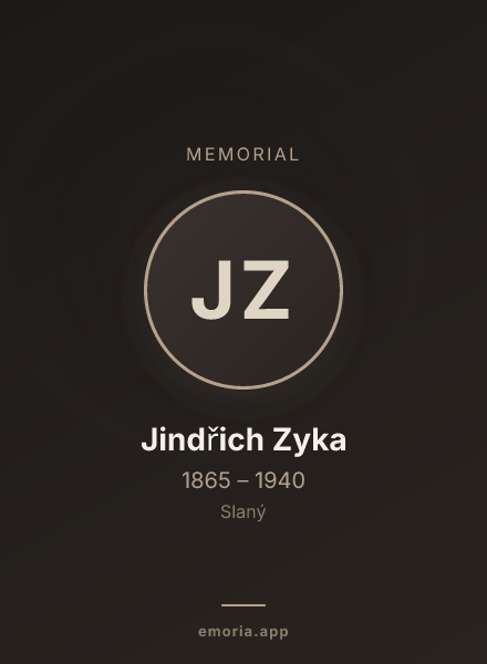 Memorial portrait of Jindřich Zyka