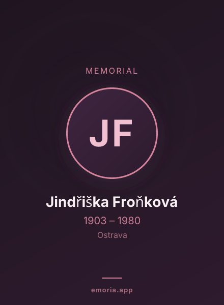 Memorial portrait of Jindřiška Froňková