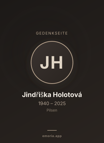 Gedenkportrait von Jindřiška Holotová
