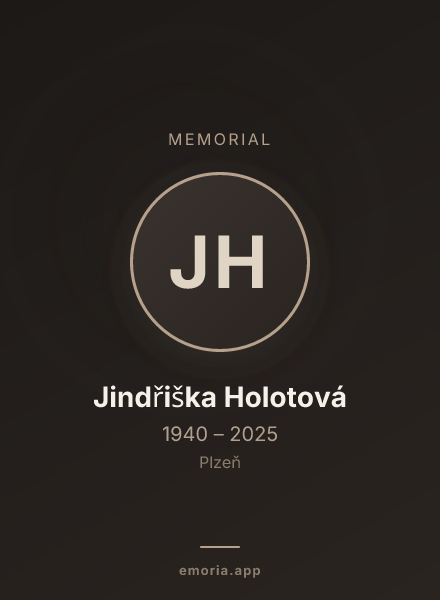 Memorial portrait of Jindřiška Holotová