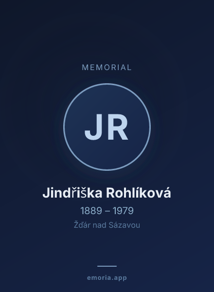 Memorial portrait of Jindřiška Rohlíková