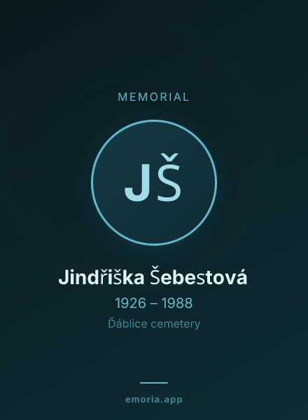 Memorial portrait of Jindřiška Šebestová