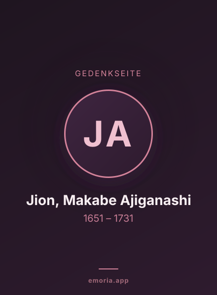 Gedenkportrait von Jion, Makabe Ajiganashi