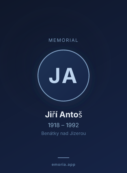 Memorial portrait of Jiří Antoš