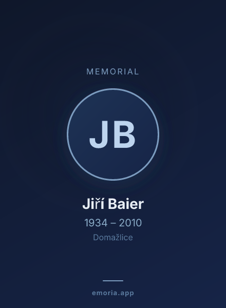 Memorial portrait of Jiří Baier