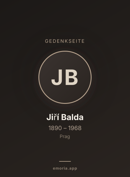 Gedenkportrait von Jiří Balda