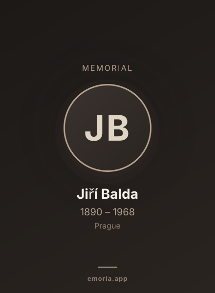Memorial portrait of Jiří Balda