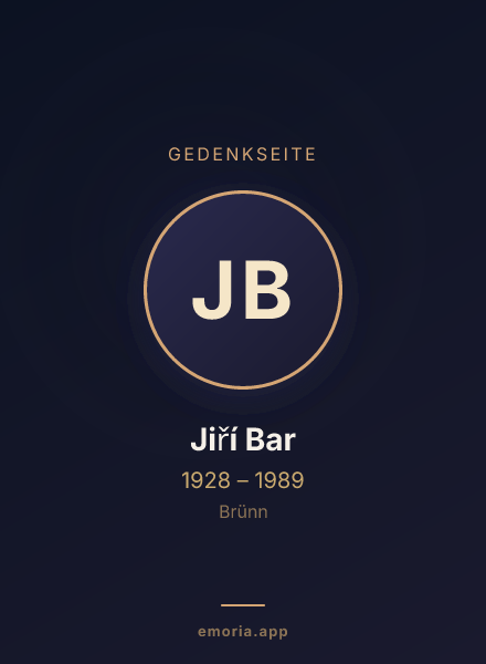 Gedenkportrait von Jiří Bar