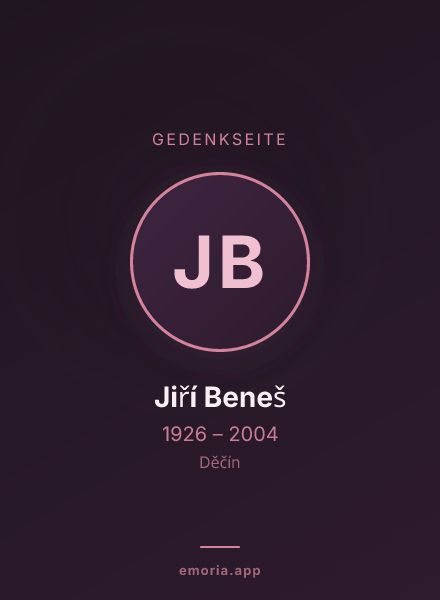 Gedenkportrait von Jiří Beneš